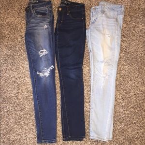 American Eagle skinny jeans 3 pairs